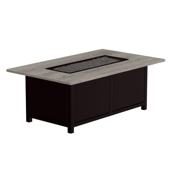 OW Lee Casual Fireside 31" x 56" Occasional Height Volante Aluminum Fire Pit