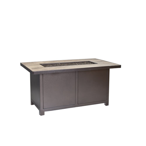 OW Lee Casual Fireside 30" x 50" Chat Height Elba Aluminum Fire Pit