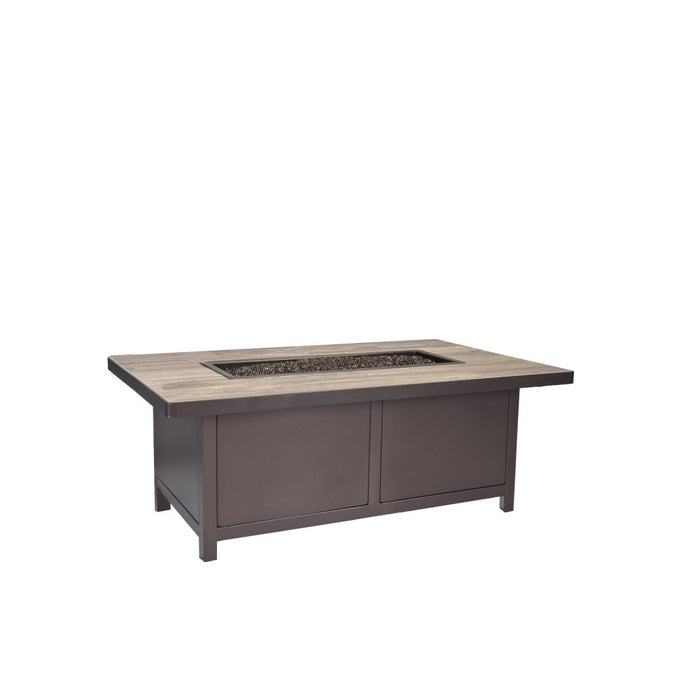 OW Lee Casual Fireside 30" x 50" Occasional Height Elba Aluminum Fire Pit