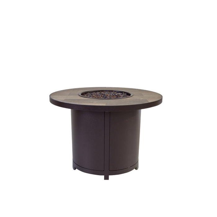 OW Lee Casual Fireside 36" Rd. Chat Height Elba Aluminum Fire Pit