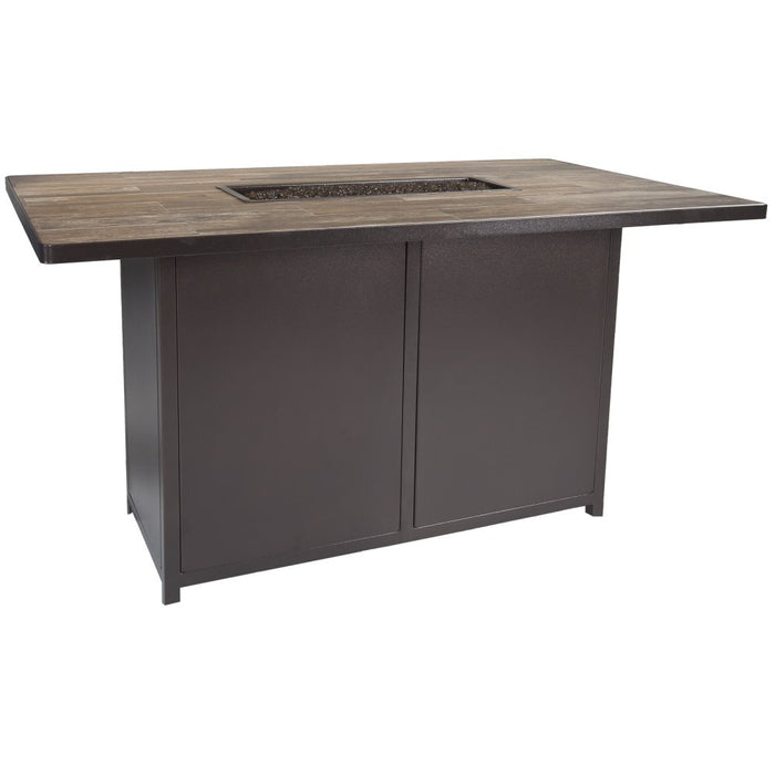 OW Lee Casual Fireside 42" x 72" Counter Height Elba Aluminum Fire Pit