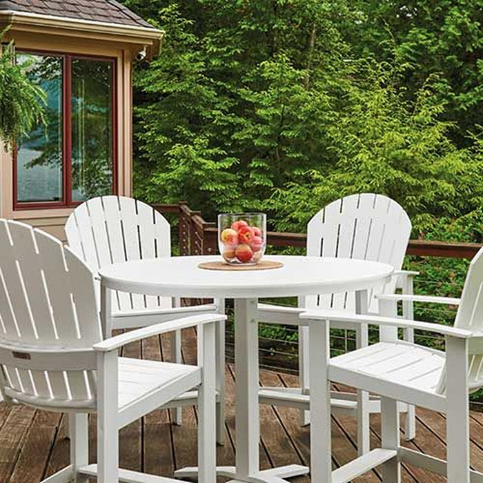 Telescope Casual Slat Balcony Height Pedestal Table With 48" Round Table Top