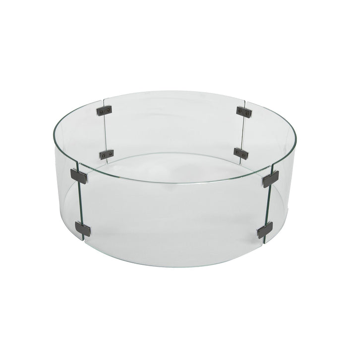 OW Lee Casual Fireside Small Round Glass Fire Pit Burner Guard