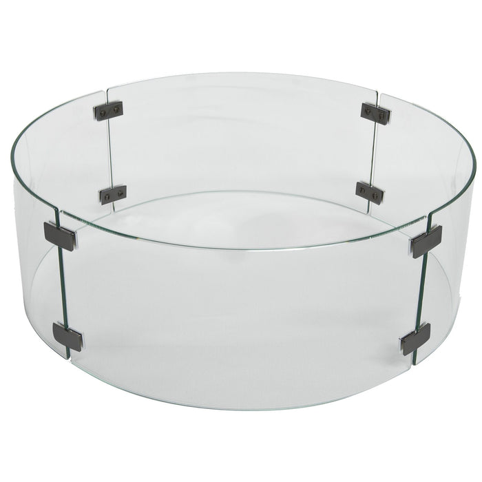 OW Lee Casual Fireside Large Round Glass Fire Pit Burner Guard