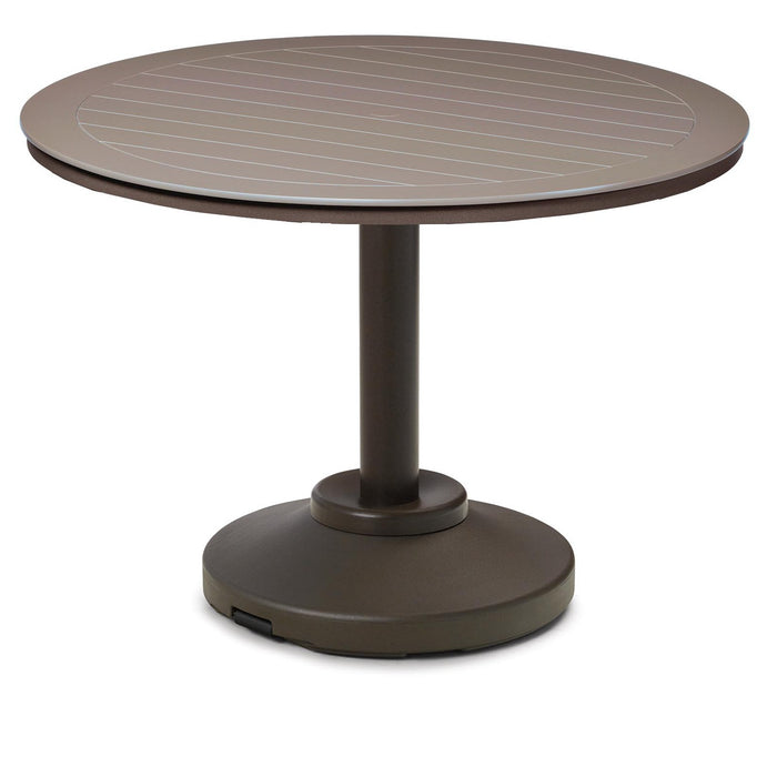 Telescope Casual Slat Dining Height 120-Pound Pedestal Table With 54" Round Table Top