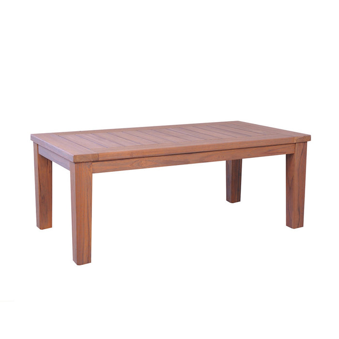 Lloyd Flanders Teak 45" Rectangular Tapered Leg Cocktail Table in Antique Gray Finish