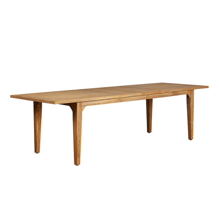 Lloyd Flanders Teak 86-110" Double Butterfly Leaf Umbrella Table in Antique Gray Finish