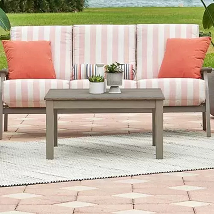 Telescope Casual Rustic Polymer Top Table 24" x 48" Rectangular Coffee Table