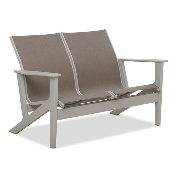 Wexler MGP Sling Chat Height Two-Seat Loveseat w/ Polymer Arms