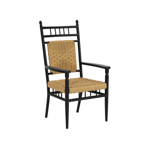 Lloyd Flanders Low Country Dining Armchair in Natural Finish, three-quarter view