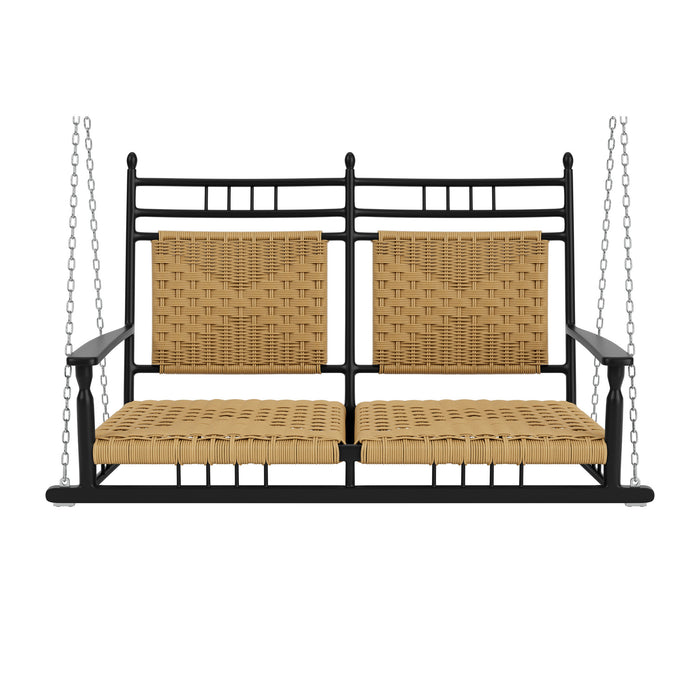 Lloyd Flanders Low Country Porch Swing in Natural Finish, front view
