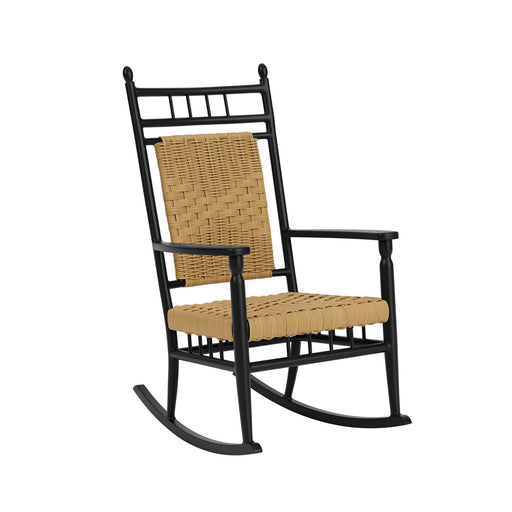 Lloyd Flanders Low Country Porch Rocker in Natural Finish, three-quarter view