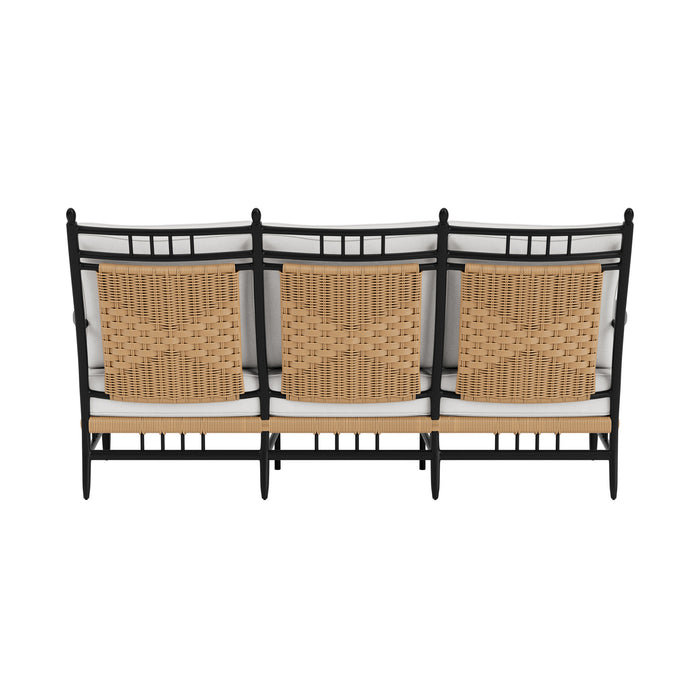 Lloyd Flanders Low Country Sofa in Natural Finish, back view