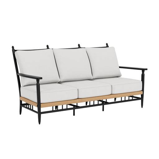 Lloyd Flanders Low Country Sofa in Natural Finish, three-quarter view