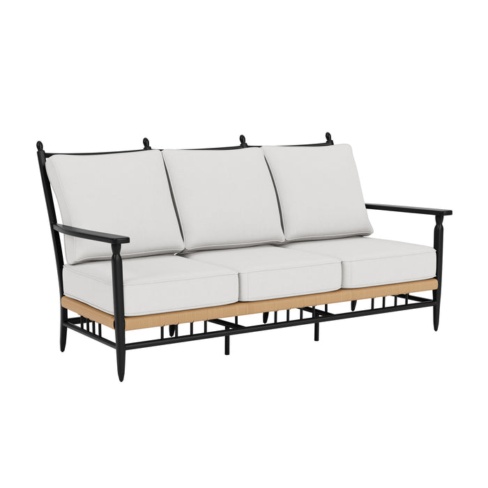 Lloyd Flanders Low Country Sofa in Natural Finish, three-quarter view