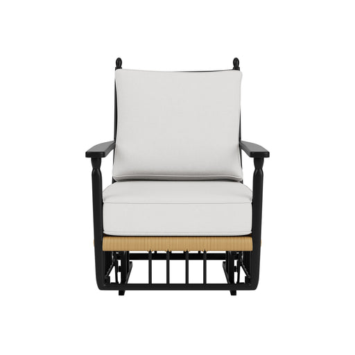 Lloyd Flanders Low Country Glider Lounge Chair in Natural Finish, front view