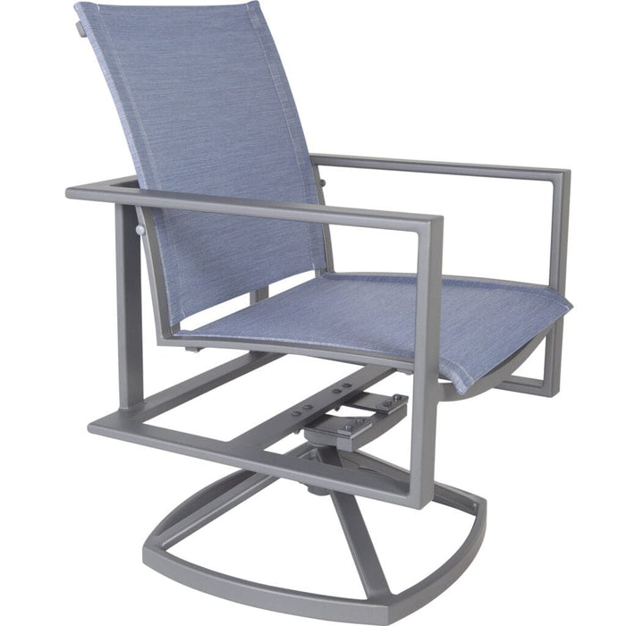 OW Lee Studio Sling Swivel Rocker Dining Arm Chair