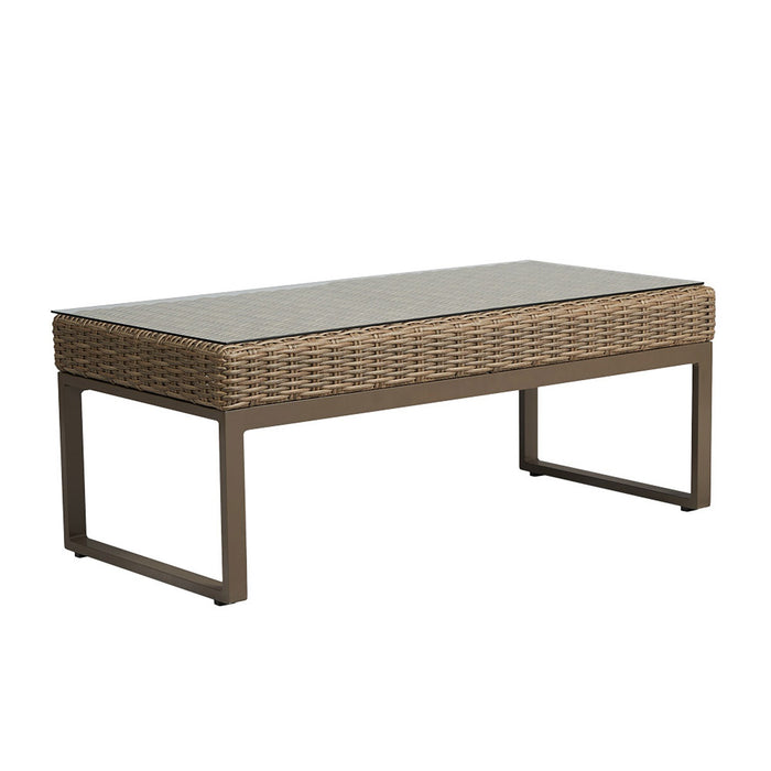 Lloyd Flanders Milan 48.5" Rectangular Cocktail Table in Brushwood Finish