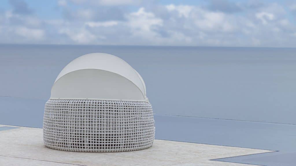 Skyline Design Dynasty Daybed with Canopy and Sunbrella Cushions