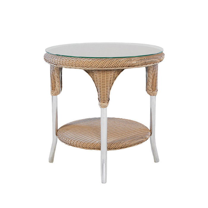 Lloyd Flanders Universal Loom 24" Round End Table (2x2 Weave, 24.5"H)