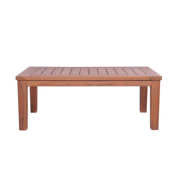 Lloyd Flanders Teak 45" Rectangular Tapered Leg Cocktail Table in Antique Gray Finish