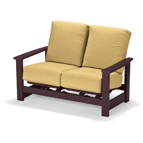 Telescope Casual Leeward Cushion Deep Seat Hidden Motion Two-Seat Loveseat w/ Polymer Arms