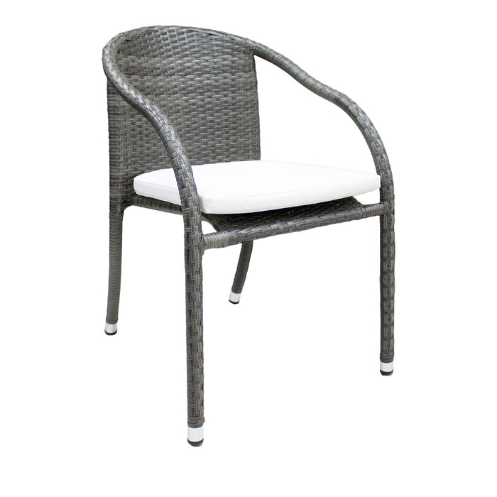 Spectrum 5-Piece Stackable Woven Armchair Dining Set with Cushions