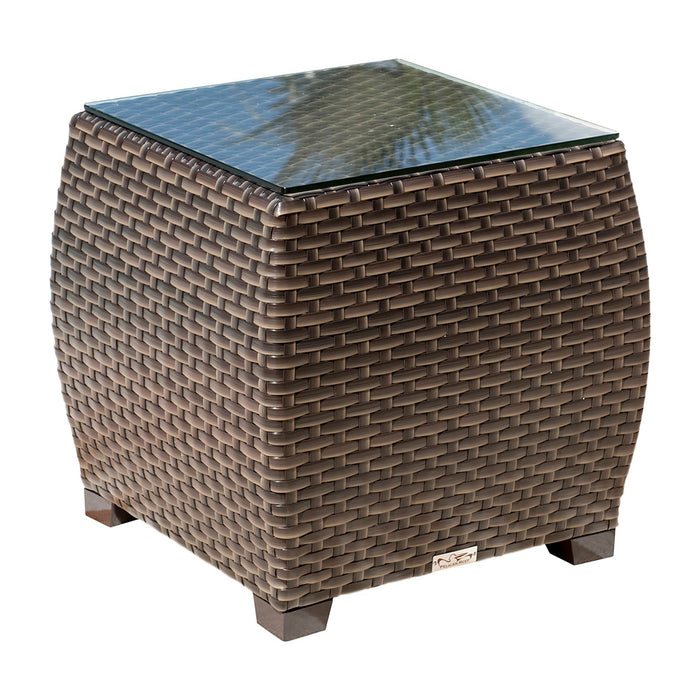 Samoa End Table with Glass