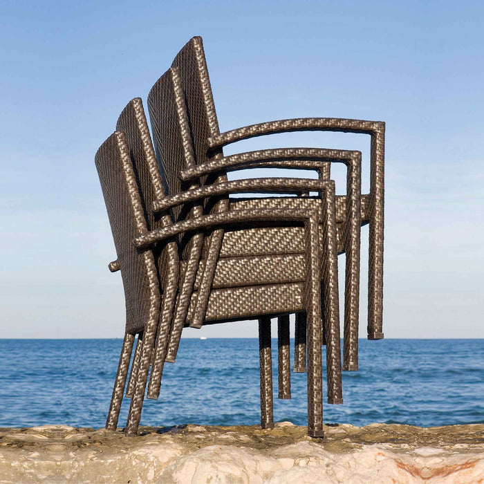 Atlantis 5-Piece Square Dining Arm Chair Set with Cushions