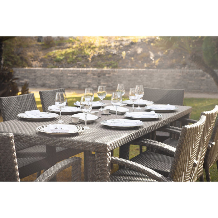 Atlantis 9-Piece Rectangular Dining Arm Chair Set with Cushions