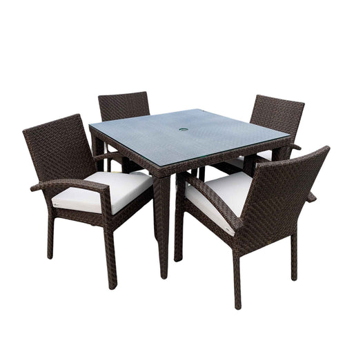 Pelican Reef Atlantis 5-Piece Square Dining Arm Chair Set with Cushions
