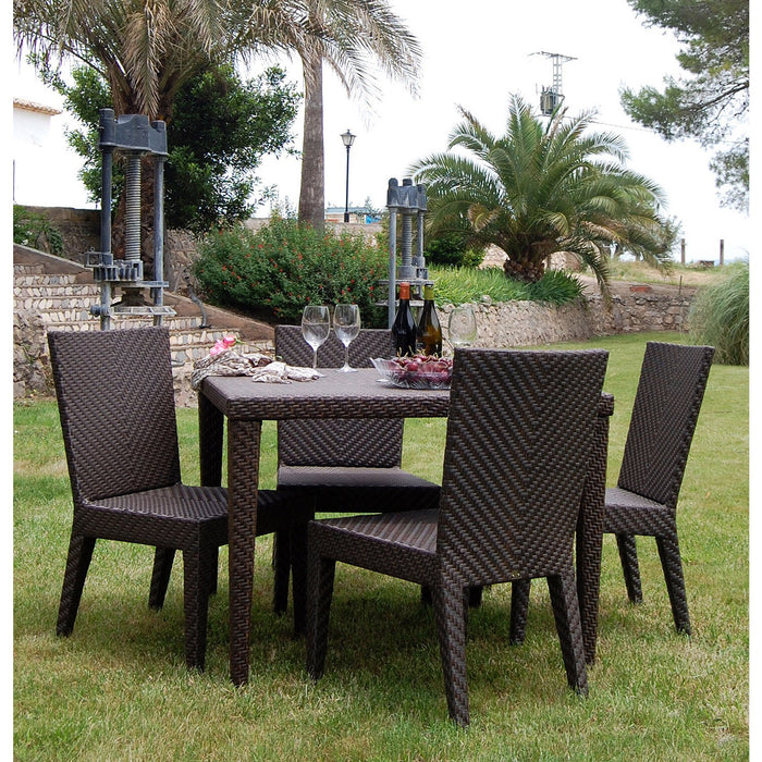 Atlantis 5-Piece Square Dining Side Chair Set with Cushions