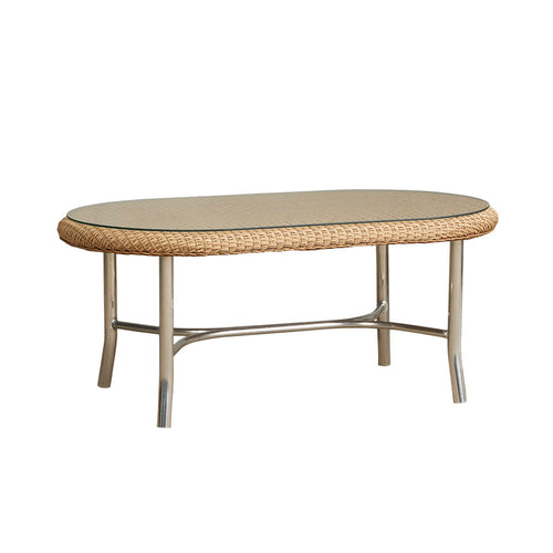 Lloyd Flanders Weekend Retreat Loom 43" Oval Cocktail Table