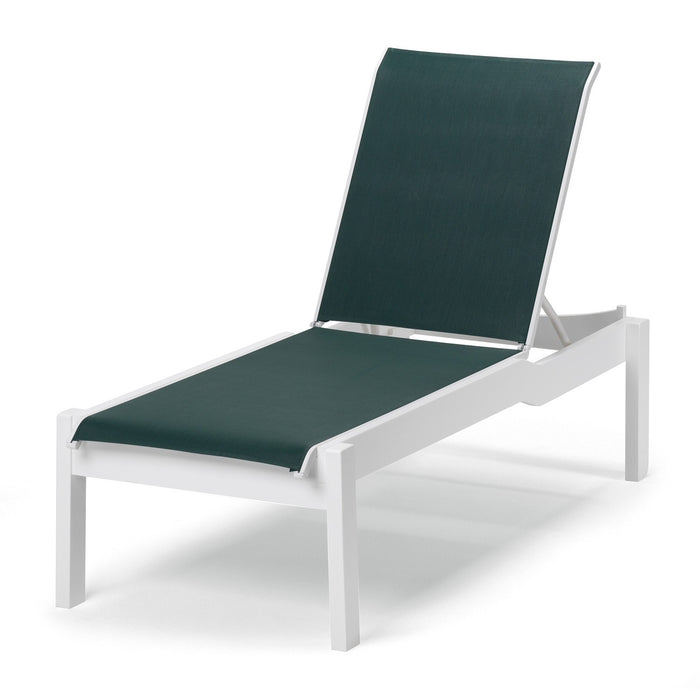 Telescope Casual Leeward MGP Sling Lay-flat Stacking Armless Chaise with Wheels