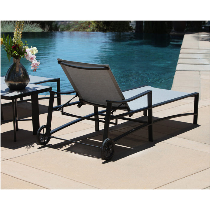 OW Lee Avana Sling Adjustable Chaise with Wheels
