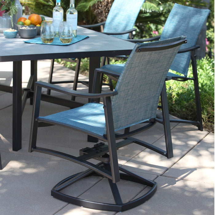 OW Lee Avana Sling Swivel Rocker Dining Arm Chair