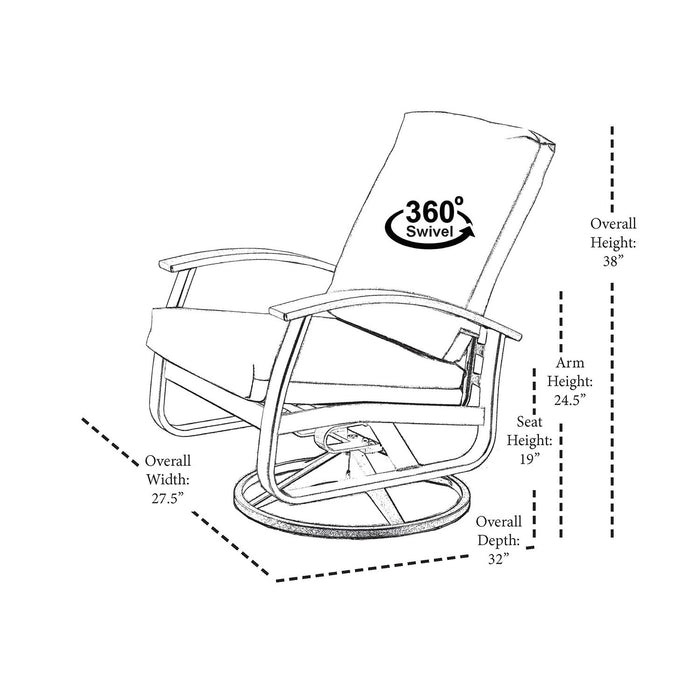 Telescope Casual Belle Isle Deep Seat Cushion Swivel Rocker w/ Polymer Accents