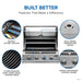 Built better: JETFIRE ignition, ACCU-PROBE gauge, 7.5 mm Wave grids, ergonomic knobs