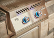 Backlit SafetyGlow knobs on the dual infrared burner