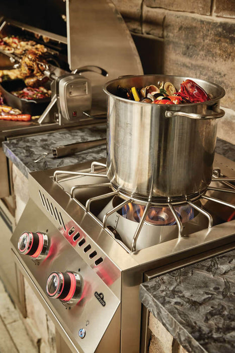 Cooking with a large pot on the power burner