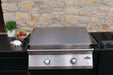 Built-In 700 Series 32 griddle with the lid closed in an outdoor kitchen