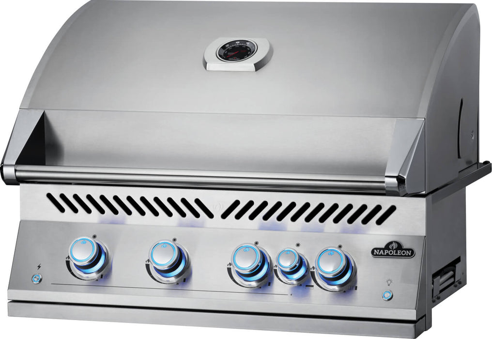 Napoleon Built-In 700 Series 32 inch gas grill in stainless steel, angled view