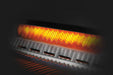 Rear infrared rotisserie burner glowing