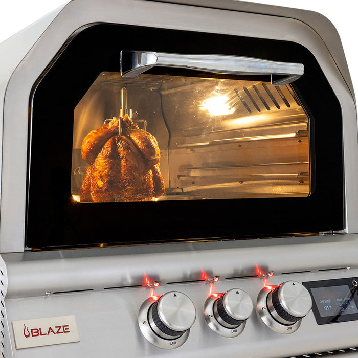 Blaze 26-Inch Freestanding Outdoor Pizza Oven W/ Rotisserie & Cart - BLZ-26-PZOVN-LP/NG