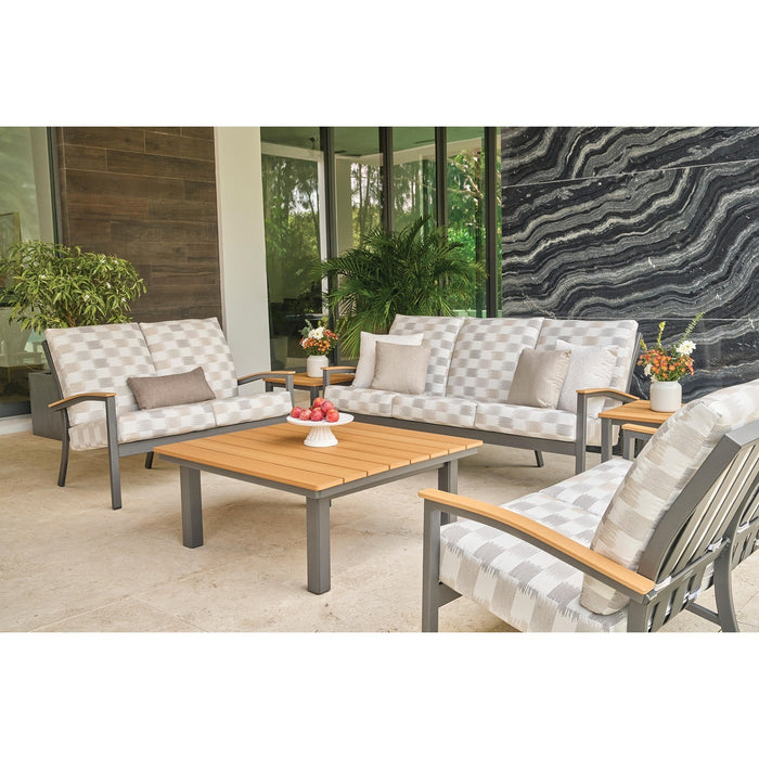 Telescope Casual Bazza Deep Seat Cushion Three-Seat Sofa w/ Polymer Accents