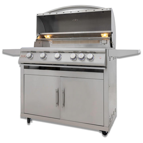 Blaze Premium LTE+ 40-Inch 5-Burner Freestanding Gas Grill W/ Rear Infrared Burner & Lift-Assist Hood - BLZ-5LTE3-NG/LP