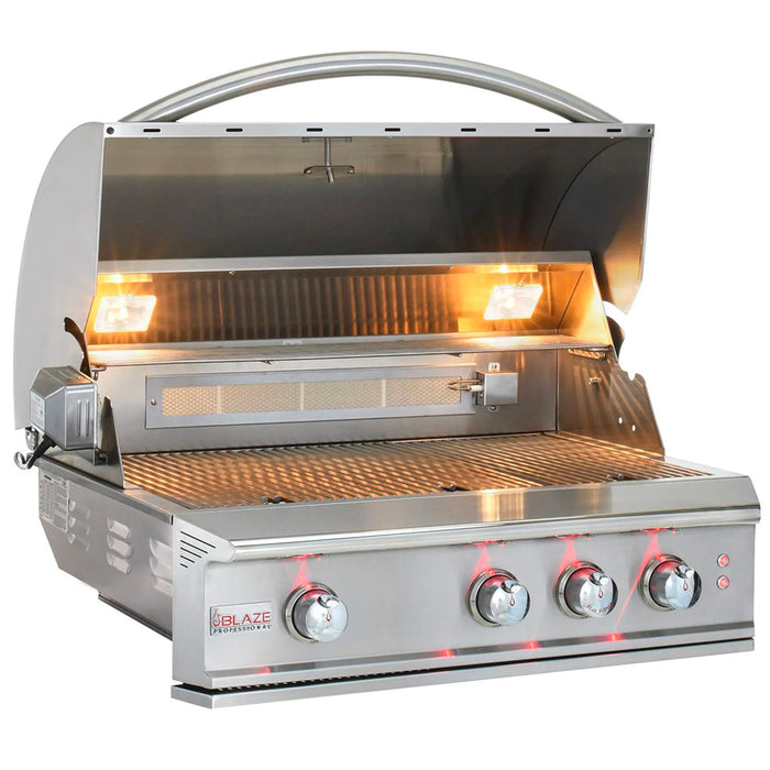 Blaze Professional LUX 34-Inch 3-Burner Built-In Gas Grill with Rear Infrared Burner (BLZ-3PRO-LP/NG)