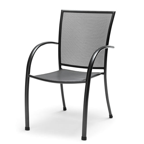Kettler Pilano Wrought Iron Stackable Arm Chair - Set Of 6