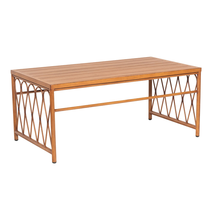 Cane Coffee Table with Slat Top