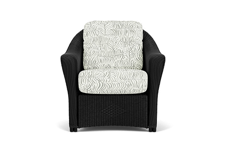 Lloyd Flanders chair with Frondly Sage fabric